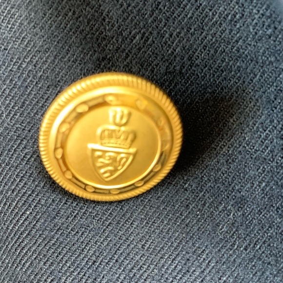 Vintage 80s 90s Talbots Blazer Double Breasted Gold Buttons Navy Blue 4P Wool - Picture 5 of 11